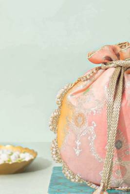 Orange silk potli bag 2