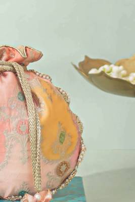 Orange silk potli bag 3