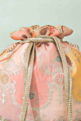 Orange silk potli bag 4