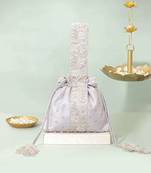 Silver silk potli bag
