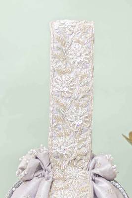 Silver silk potli bag 4