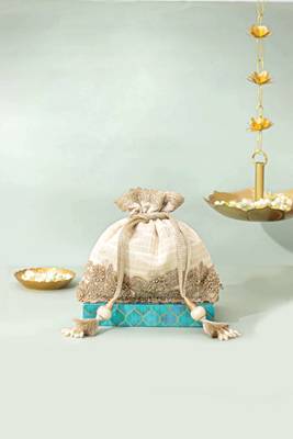 White silk potli bag 1