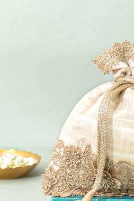 White silk potli bag 2