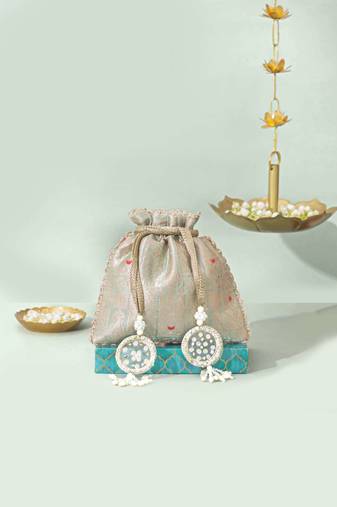 Multicolor silk potli bag