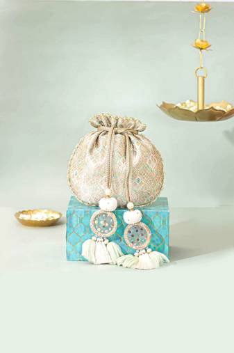Multicolor silk potli bag