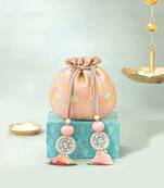 Multicolor silk potli bag