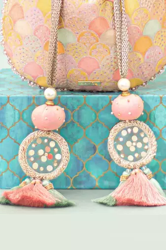 Multicolor silk potli bag