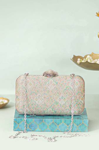 Multicolor silk clutch