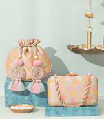 Multicolor silk clutch