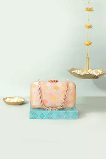Multicolor silk clutch