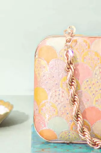 Multicolor silk clutch
