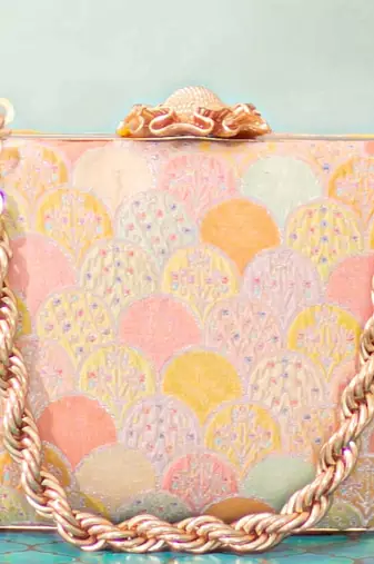 Multicolor silk clutch