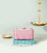 Multicolor silk clutch