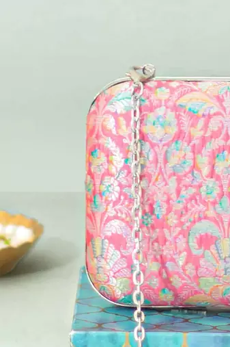 Multicolor silk clutch