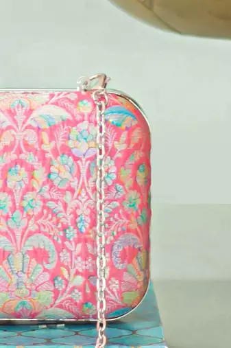 Multicolor silk clutch