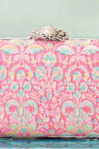 Multicolor silk clutch