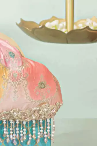 Multicolor silk potli bag