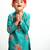 Green printed cotton kurta pyjama