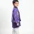 Purple printed cotton nehru jacket set