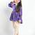 Purple printed cotton kurta set