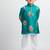 Green printed cotton kurta pyjama
