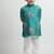 Green printed cotton kurta pyjama