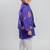 Purple printed cotton nehru jacket set