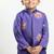 Purple printed cotton nehru jacket set