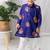 Purple printed cotton kurta pyjama