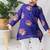 Purple printed cotton kurta pyjama
