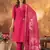 Pink Designer Straight Kurti Pant Dupatta Set With Embroidery And Hand Work