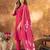 Pink Designer Straight Kurti Pant Dupatta Set With Embroidery And Hand Work