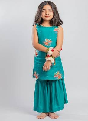 Green printed cotton sharara 1