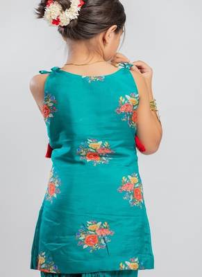 Green printed cotton sharara 3