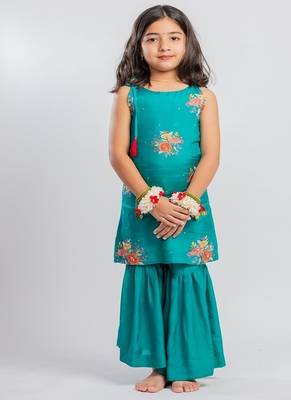 Green printed cotton sharara 4