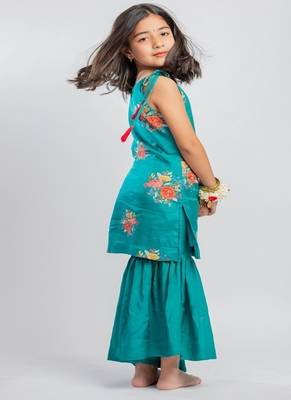 Green printed cotton sharara 5