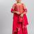 Red printed cotton lehenga