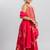 Red printed cotton lehenga