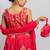 Red printed cotton lehenga
