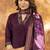 Wine Designer Straight Kurti Pant Dupatta Set With Embroidery And Hand Work