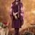 Wine Designer Straight Kurti Pant Dupatta Set With Embroidery And Hand Work