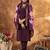 Wine Designer Straight Kurti Pant Dupatta Set With Embroidery And Hand Work