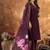 Wine Designer Straight Kurti Pant Dupatta Set With Embroidery And Hand Work