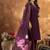 Wine Designer Straight Kurti Pant Dupatta Set With Embroidery And Hand Work