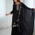 black embroidered sharara set in crunchy silk fabric