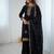 black embroidered sharara set in crunchy silk fabric