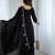 black embroidered sharara set in crunchy silk fabric