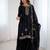 black embroidered sharara set in crunchy silk fabric
