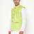 Elegant green nehru jacket with golden floral motif accents.