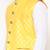 Elegant lemin yellow nehru jacket with golden floral motif accents.
